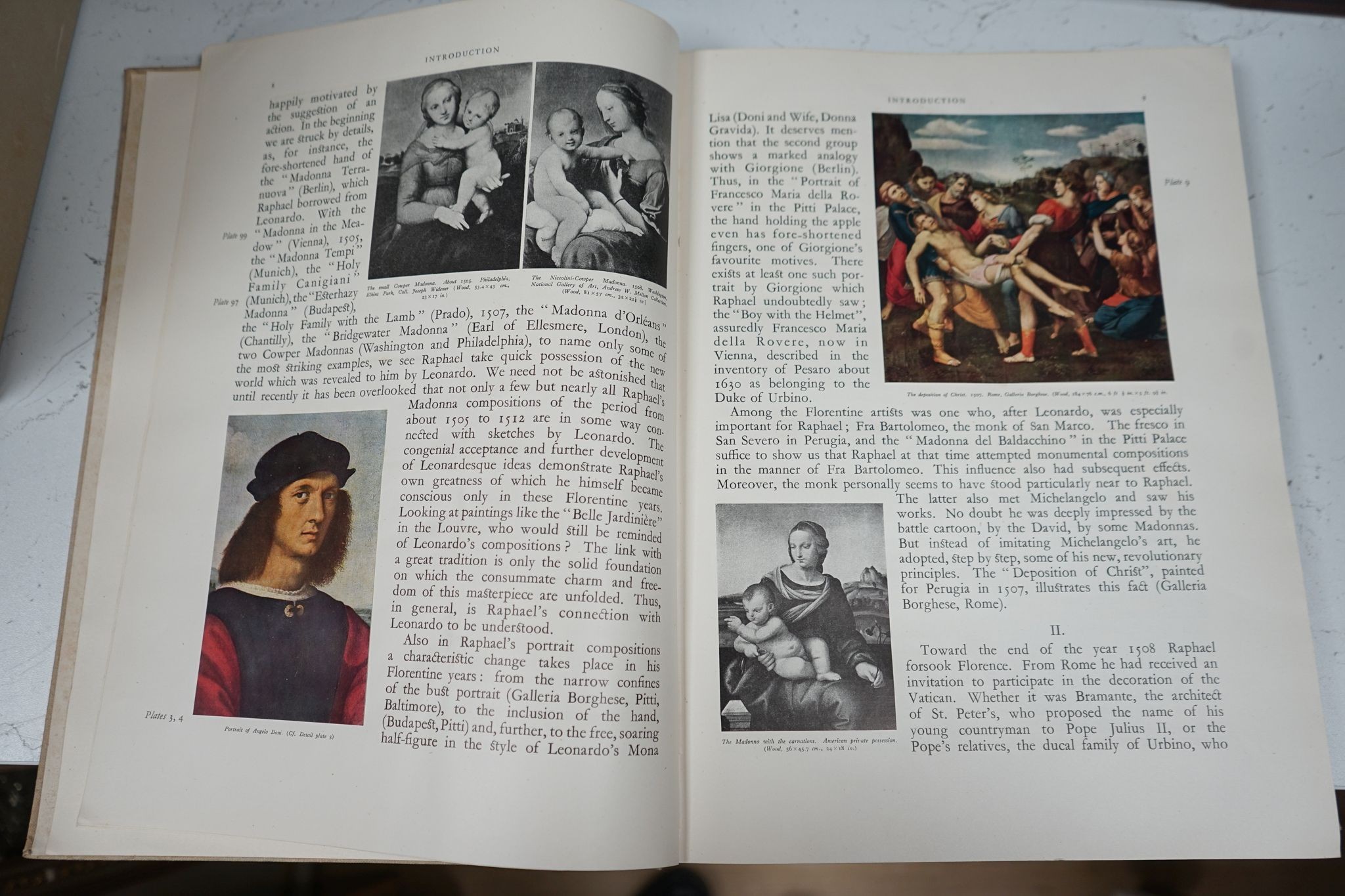 The Paintings of Raphael, Phaidon Edition and a folio of 28 Masaccio colour plates